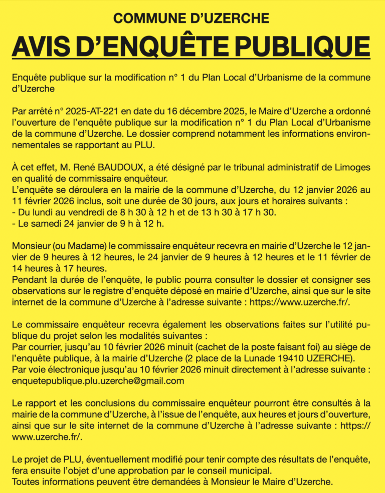 Avis d'enquête publique